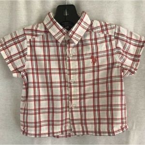☀️ 3 For $20 ☀️ US Polo ASSN Plaid Boys Shirt Cotton 6/9M